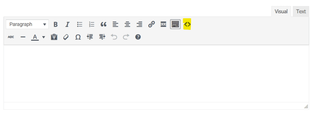 Screenshot of the forum editor pane with the code snippet icon highlighted.